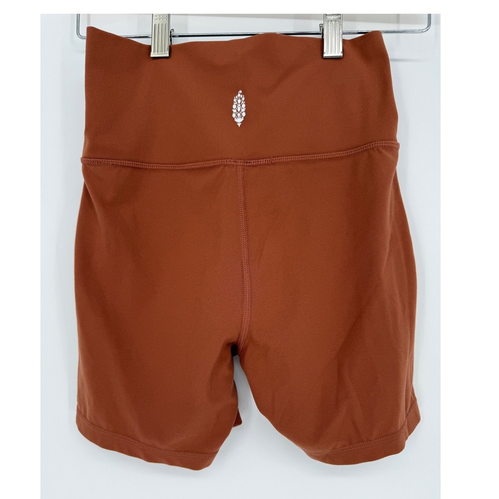 Free People High-Rise Biker Shorts Women XS Rust Brown Activewear Gym Yoga EUC